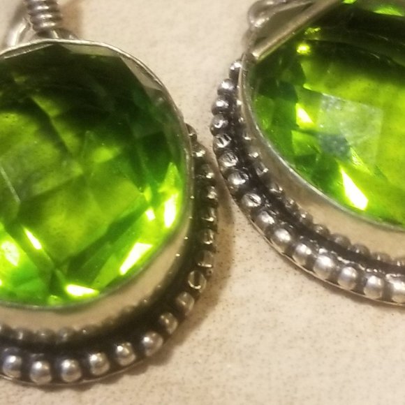 PERIDOT DANGLES IN .925 - Picture 2 of 7